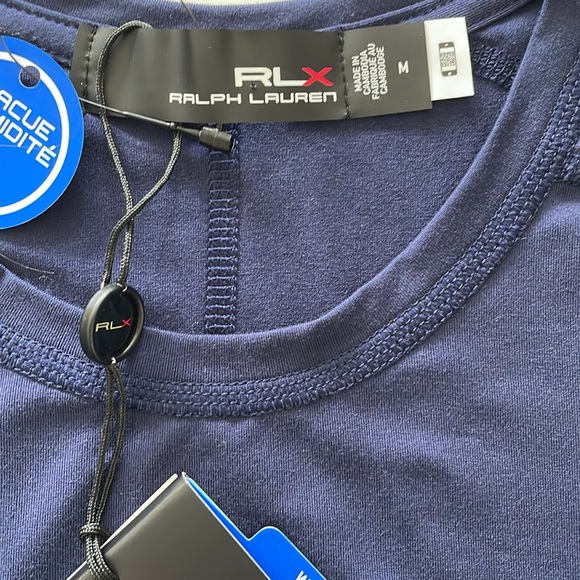 New! RLX Ralph Lauren Navy Wicking Crew Top - Picture 5 of 8